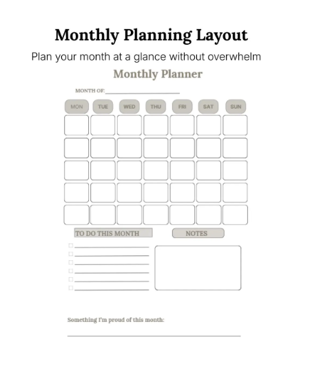 NeuroEaseDesign Brain Dump Planner – Calm Printable for Overwhelm & Anxiety