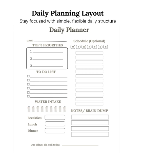 NeuroEaseDesign Brain Dump Planner – Calm Printable for Overwhelm & Anxiety